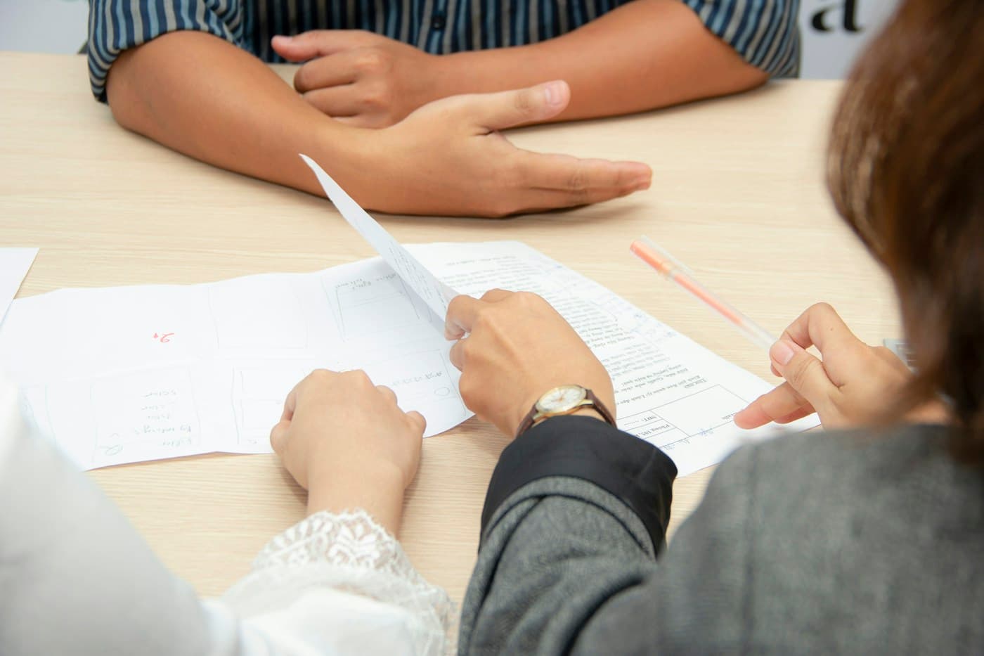 A candidate receiving clear guidance while completing a written submission